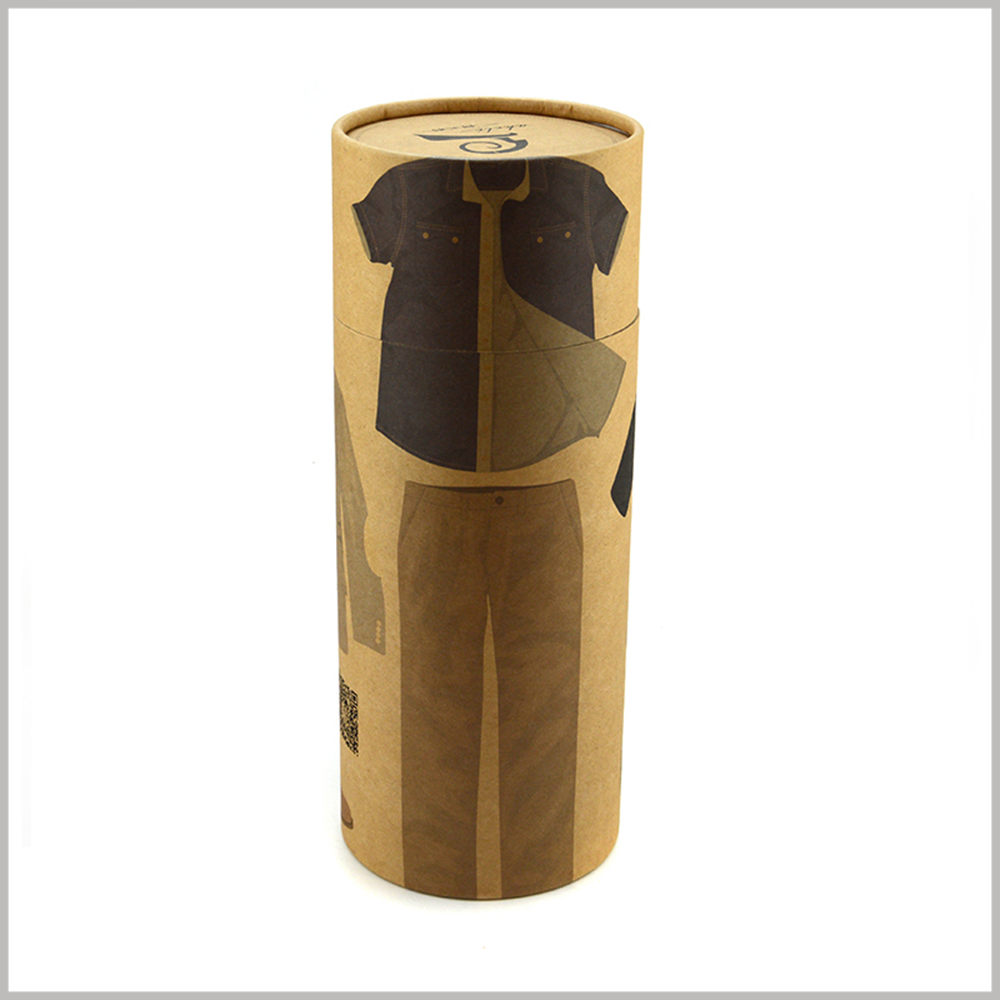 Eco Friendly Kraft Paper Round Packaging Box Packaging Tubes For Tshirt
